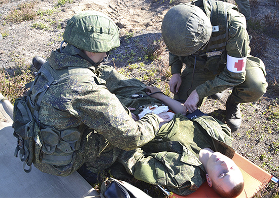 Военные медики соединения ЮВО, дислоцированного в Чечне,  развернули полевой госпиталь в ходе  учения