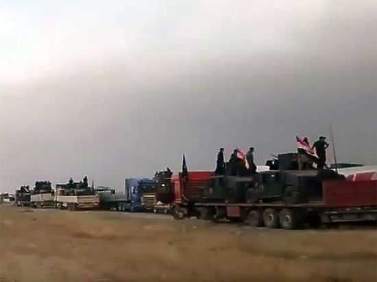 Появилось видео атаки боевика-смертника ИГ, протаранившего колонну иракской армии