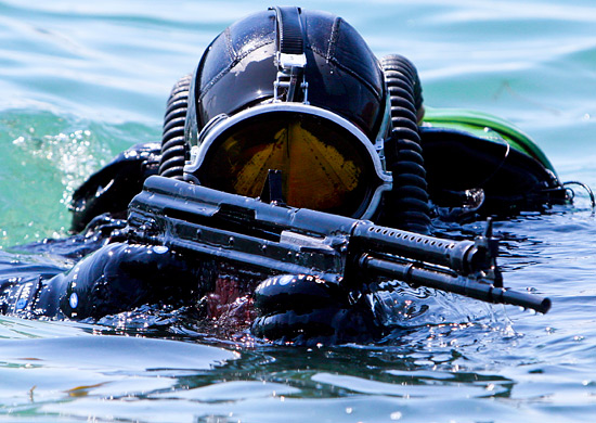 Бойцы противодиверсионного отряда ЛВМБ БФ учатся рукопашному бою под водой